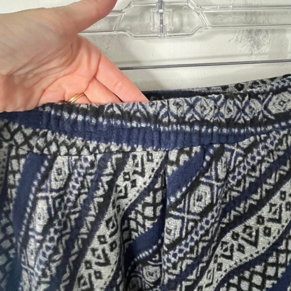 Idealsanxun Women's Wool Midi Skirt S Gray & Blue Patterned Pleated A-Line - Picture 8 of 10